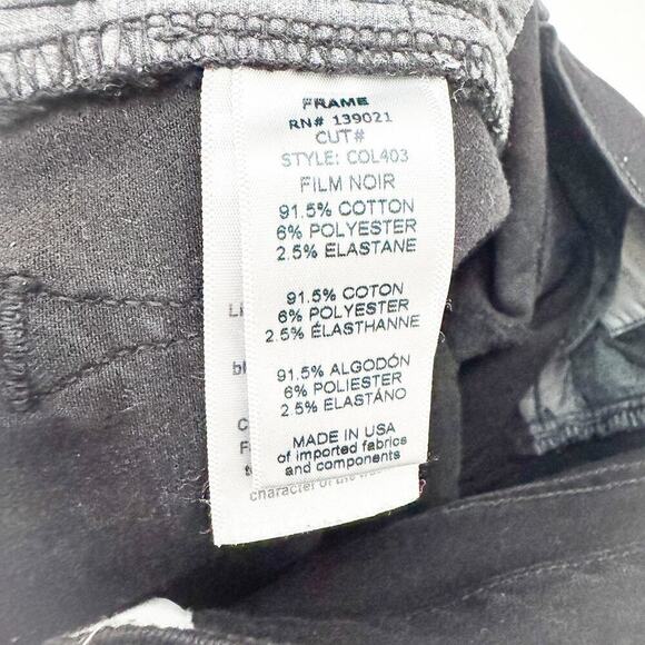 Frame Le Skinny de Jeanne Black Denim Jeans Gold Button SIze 27 - Picture 8 of 9